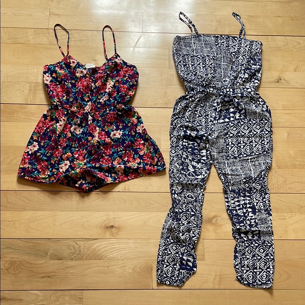 Floral and Geometric Print Jumpsuits